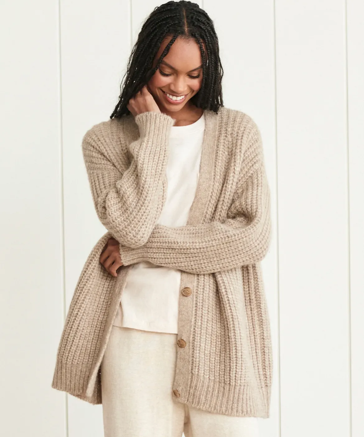 Jenni Kayne Alpaca Cocoon Cardigan Oatmeal Clearance