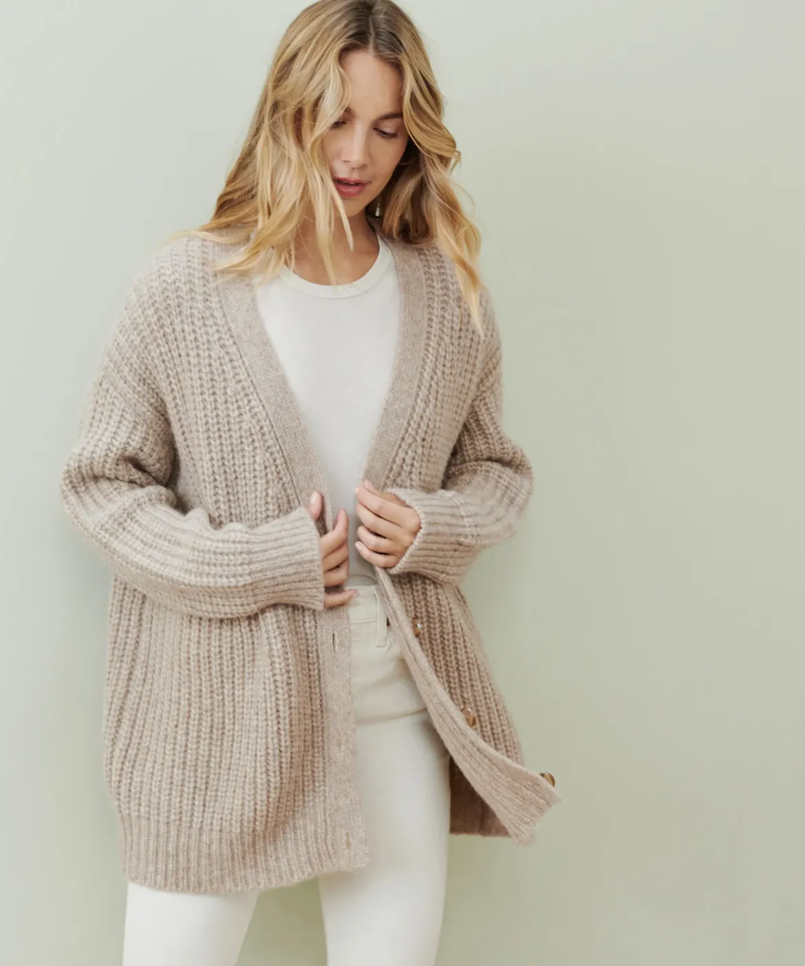 Jenni Kayne Alpaca Cocoon Cardigan Oatmeal Clearance