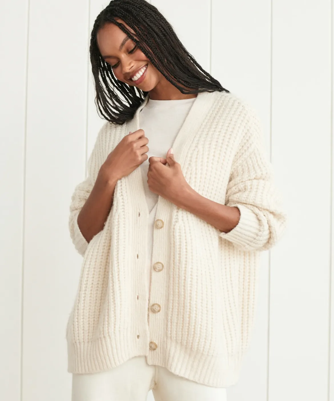 Jenni Kayne Alpaca Cocoon Cardigan Ivory Sale