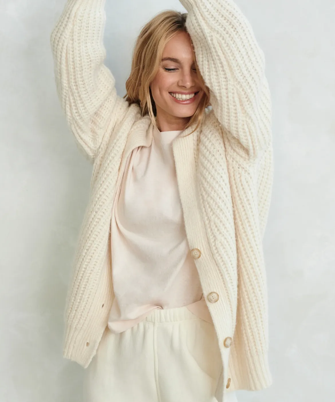 Jenni Kayne Alpaca Cocoon Cardigan Ivory Sale