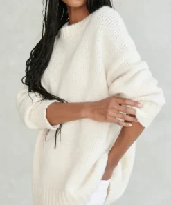 Jenni Kayne Alpaca Cocoon Crewneck Ivory Fashion