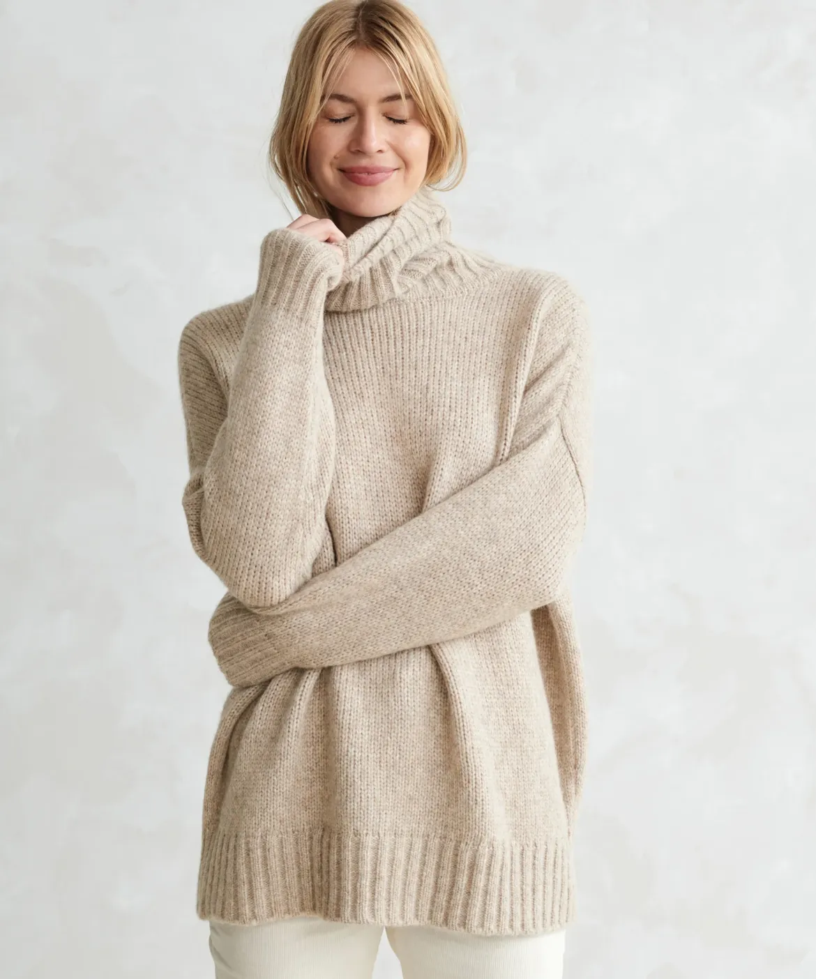 Jenni Kayne Alpaca Cocoon Turtleneck Oatmeal Fashion