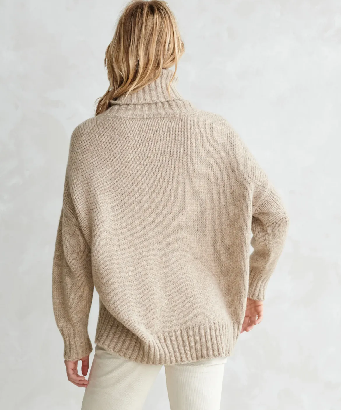 Jenni Kayne Alpaca Cocoon Turtleneck Oatmeal Fashion