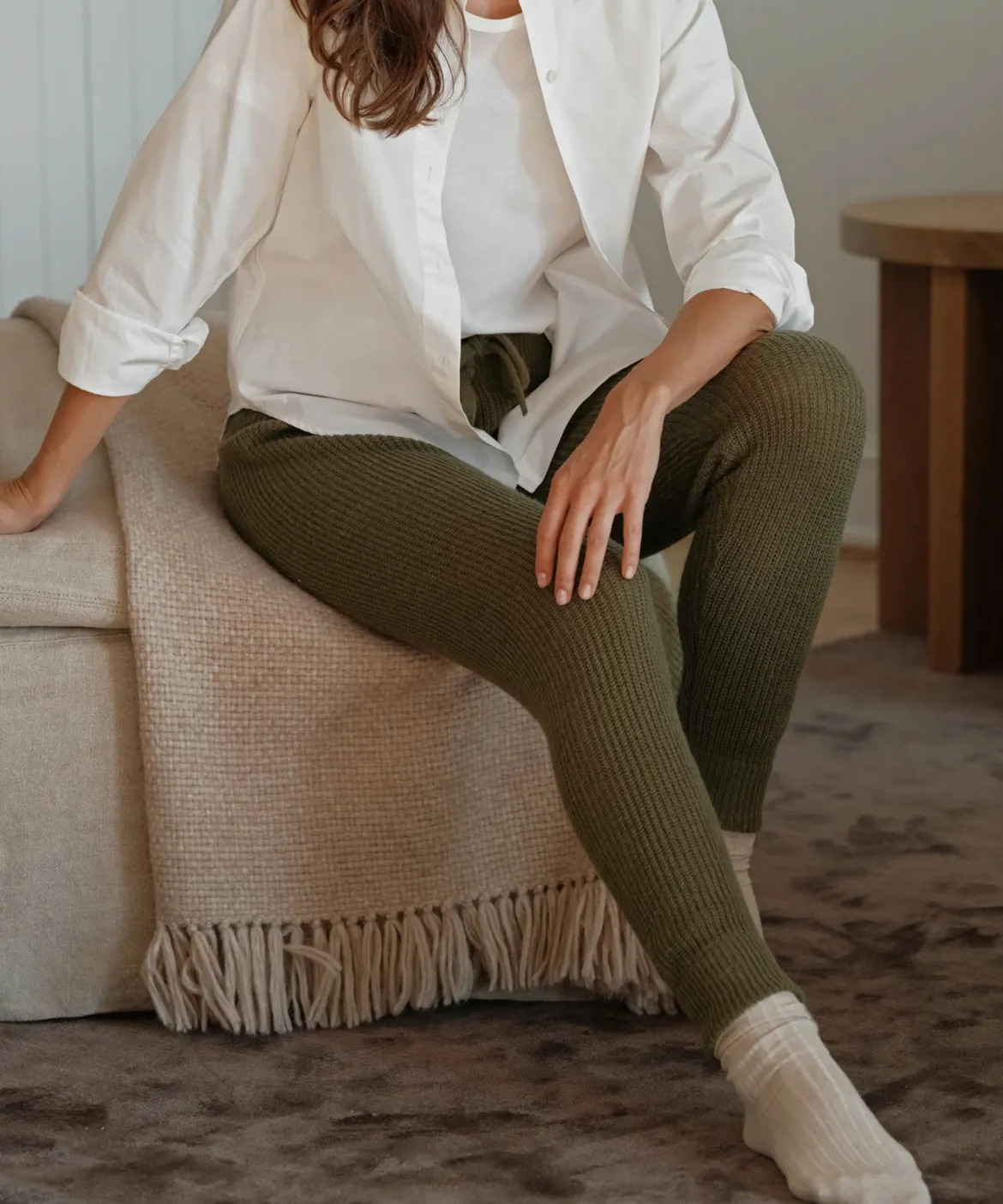 Jenni Kayne Alpaca Fisherman Sweatpant Olive Sale