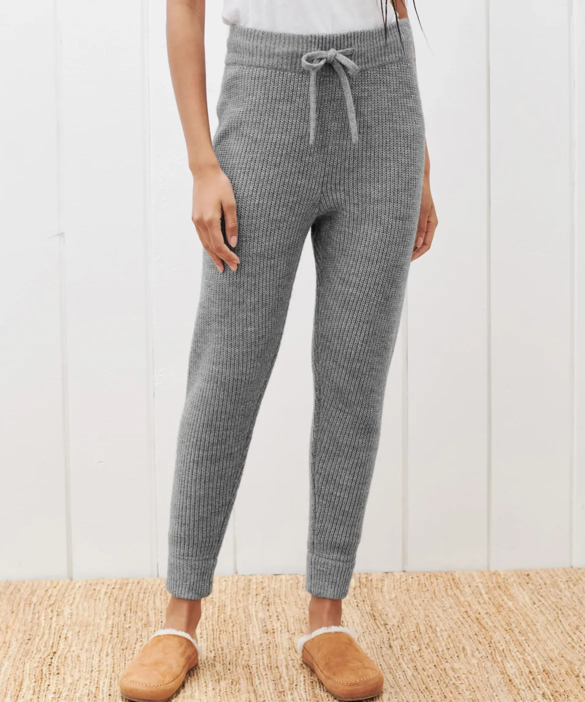 Jenni Kayne Alpaca Fisherman Sweatpant Heather Grey Fashion