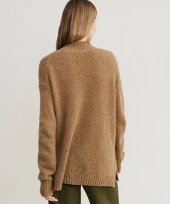 Jenni Kayne Alpaca Mockneck Pullover Tan Fashion