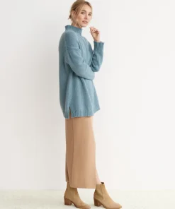 Jenni Kayne Alpaca Mockneck Pullover Vintage Blue Hot