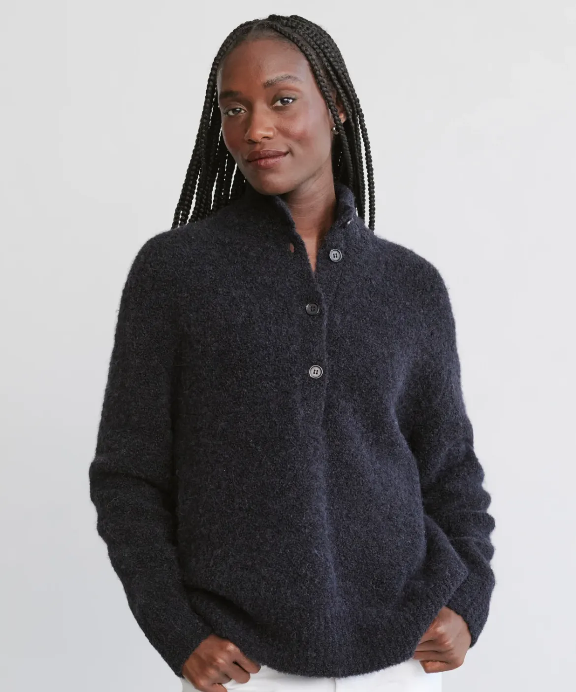 Jenni Kayne Boucle Button Pullover Black Discount