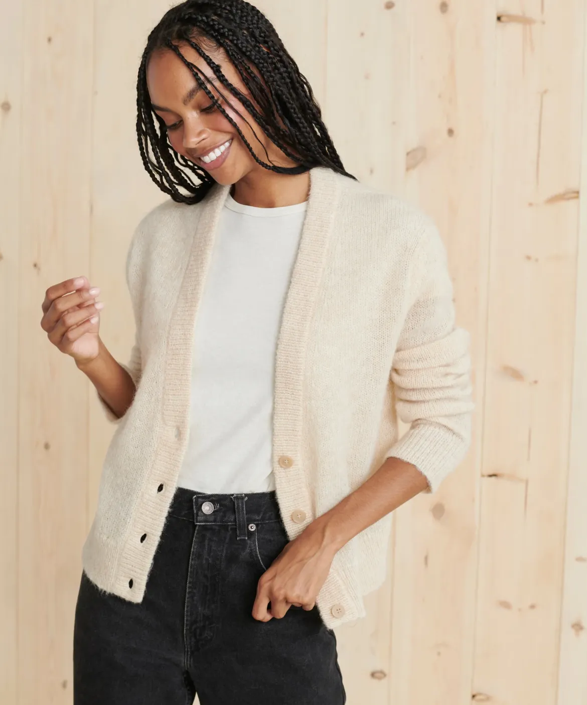Jenni Kayne Boyfriend Cardigan Sand Hot