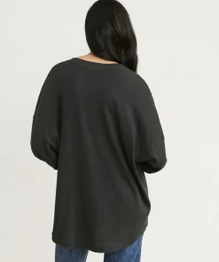 Jenni Kayne Boyfriend Long-Sleeve Tee Black Discount