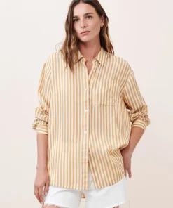 Jenni Kayne Boyfriend Shirt Mustard Stripe Best