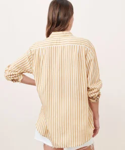 Jenni Kayne Boyfriend Shirt Mustard Stripe Best