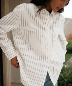 Jenni Kayne Boyfriend Shirt Walnut Stripe Online