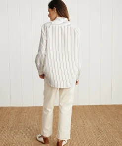 Jenni Kayne Boyfriend Shirt Walnut Stripe Online