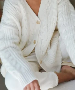 Jenni Kayne Cable Cocoon Cardigan Ivory Sale