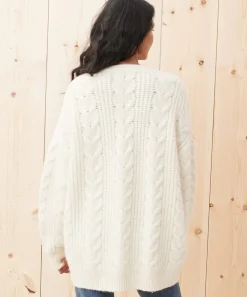Jenni Kayne Cable Cocoon Cardigan Ivory Sale