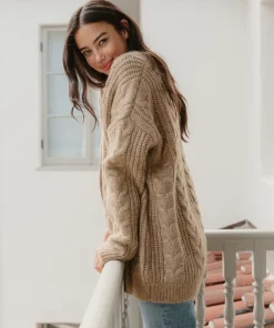 Jenni Kayne Cable Cocoon Cardigan Sand Sale