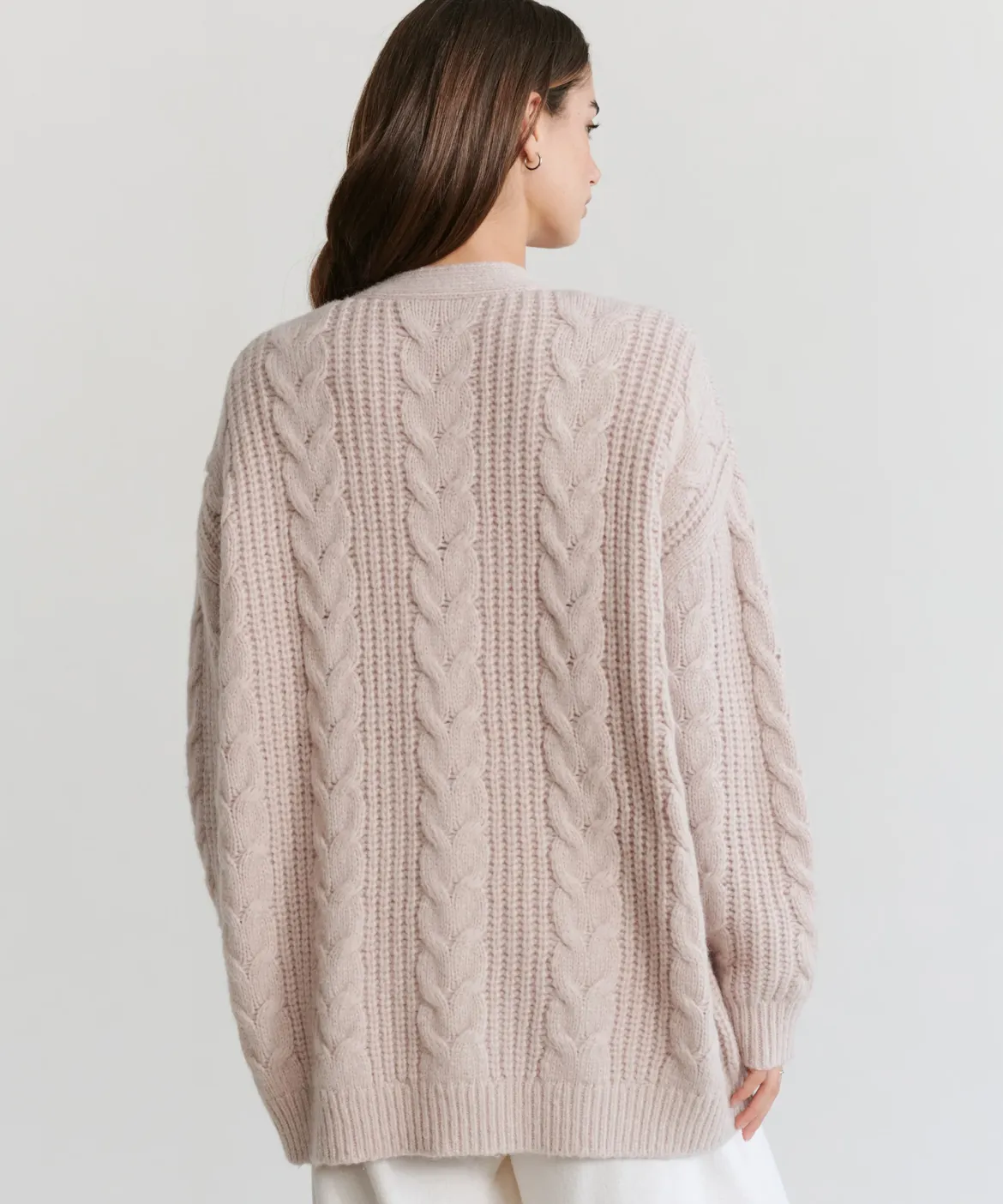 Jenni Kayne Cable Cocoon Cardigan Blush Clearance