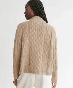 Jenni Kayne Cable Half Zip Clove Clearance