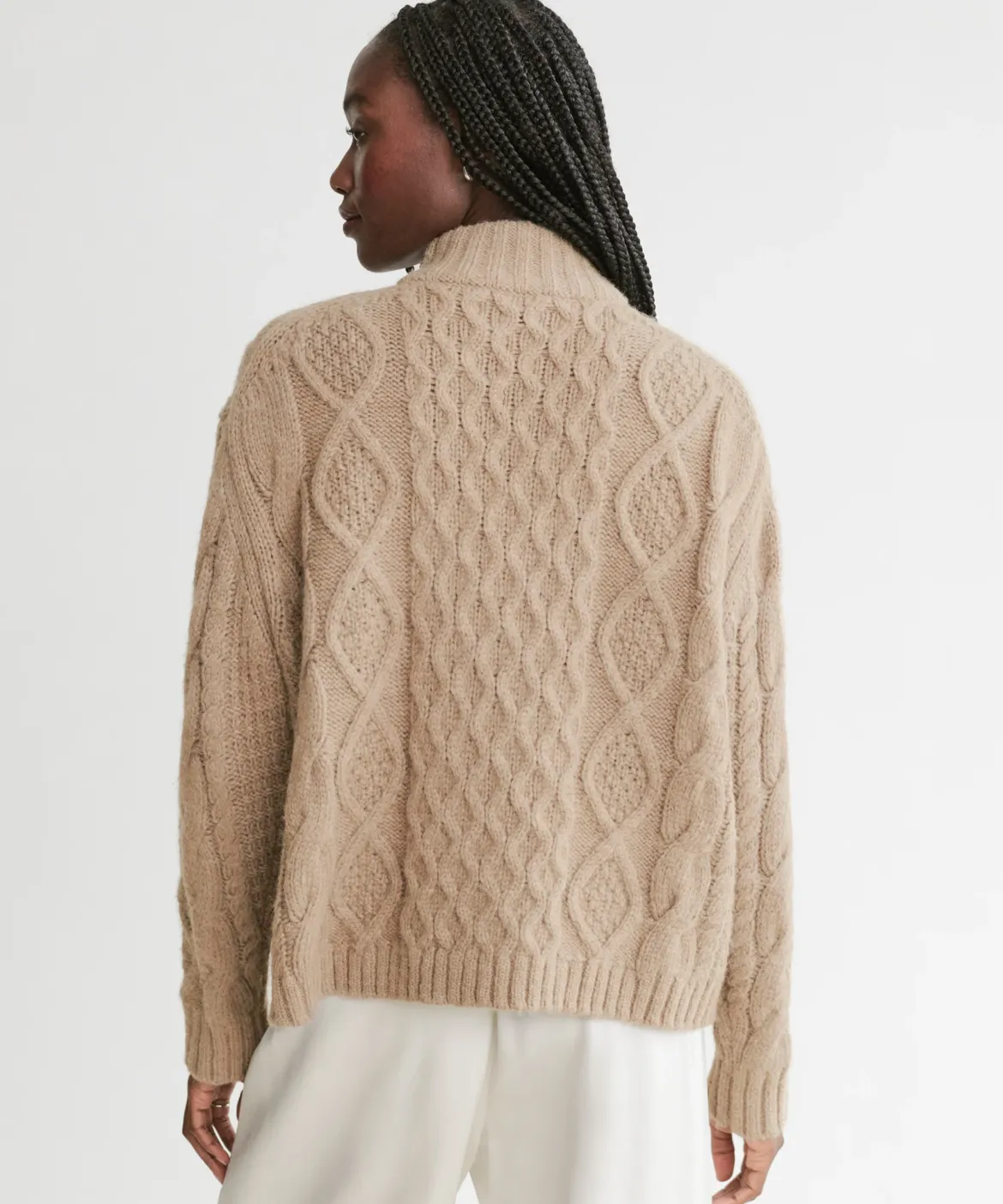 Jenni Kayne Cable Half Zip Clove Clearance
