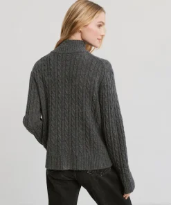 Jenni Kayne Cable Nell Half Zip Charcoal Hot