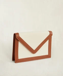 Jenni Kayne Canvas Envelope Clutch Ivory New