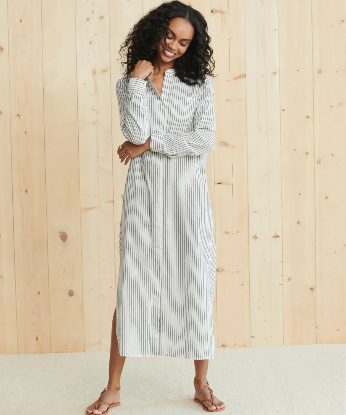 Jenni Kayne Capri Caftan Dress Navy Stripe Hot