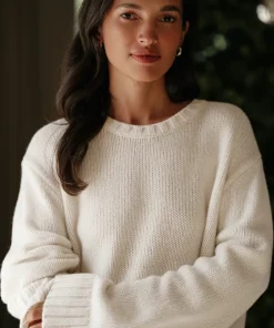 Jenni Kayne Cashmere Amelia Crewneck Ivory Hot