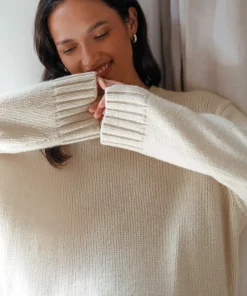 Jenni Kayne Cashmere Amelia Crewneck Ivory Hot