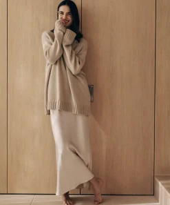 Jenni Kayne Cashmere Amelia Crewneck Warm Sand Fashion