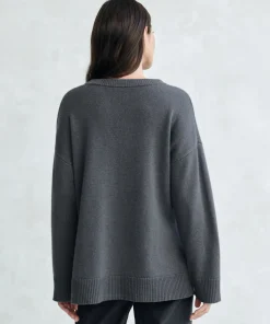 Jenni Kayne Cashmere Boyfriend Sweater Storm Clearance