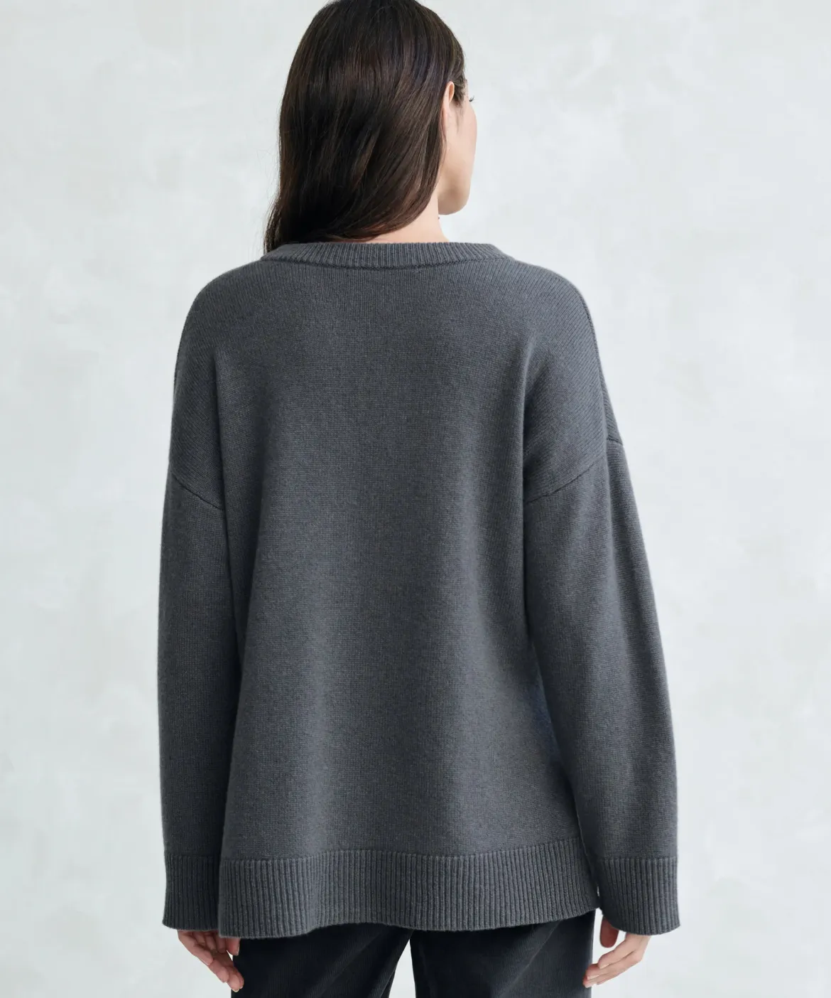 Jenni Kayne Cashmere Boyfriend Sweater Storm Clearance