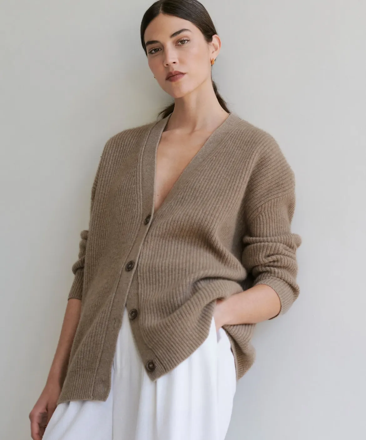 Jenni Kayne Cashmere Cocoon Cardigan Undyed Stone Sale