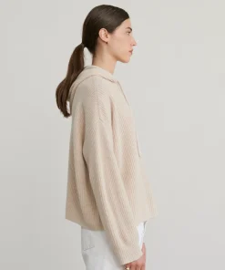Jenni Kayne Cashmere Fisherman Hoodie Oatmeal Outlet