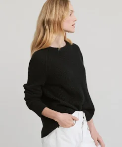 Jenni Kayne Cashmere Fisherman Sweater Black Sale