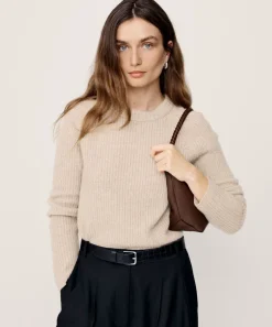 Jenni Kayne Cashmere Fisherman Sweater Oatmeal Discount