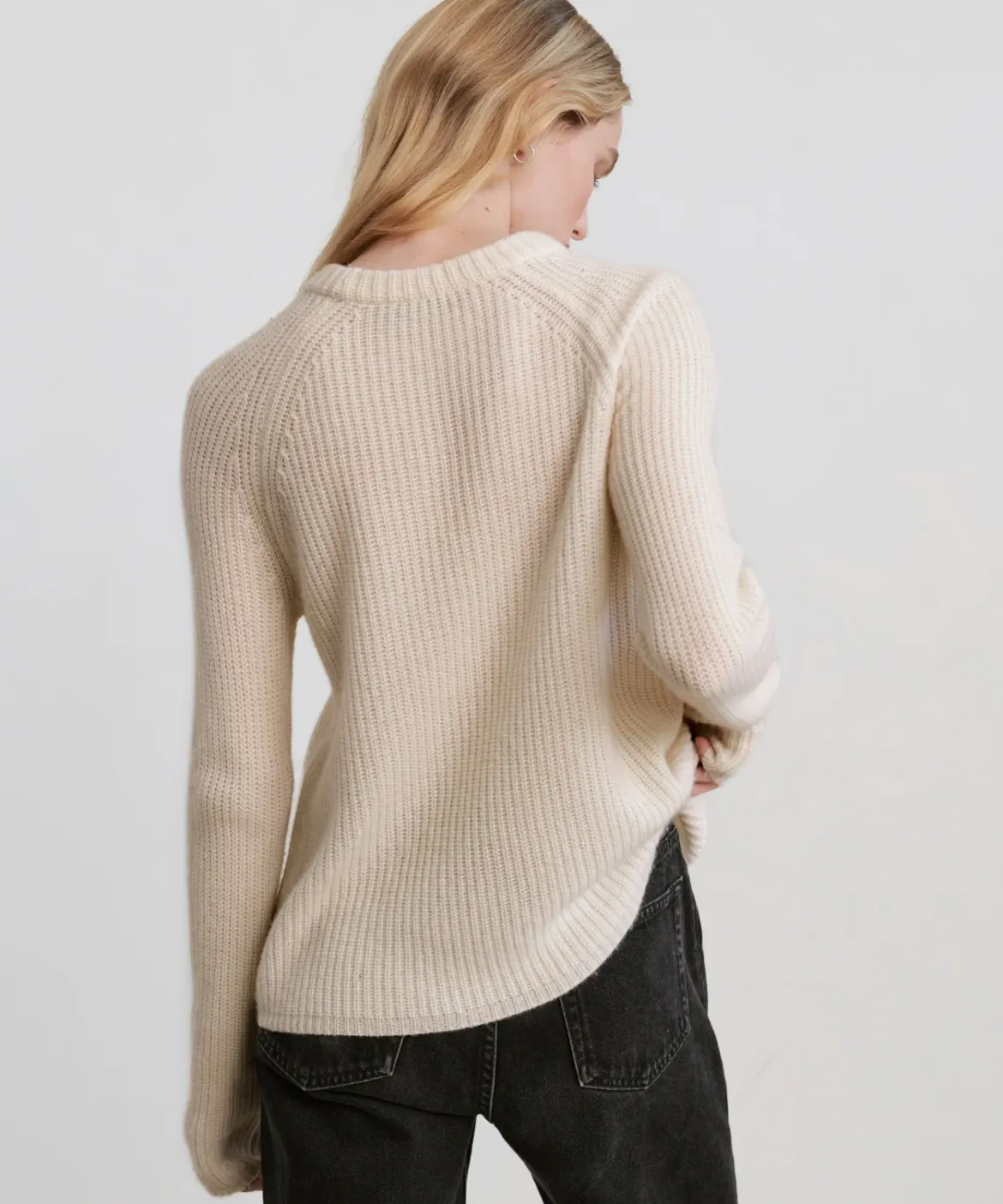 Jenni Kayne Cashmere Fisherman Sweater Oatmeal Discount