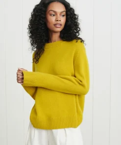 Jenni Kayne Cashmere Oversized Crewneck Chartreuse Best