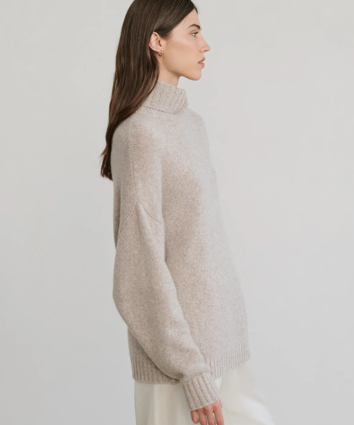 Jenni Kayne Cashmere Porter Turtleneck Oat Marl Fashion