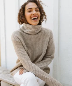 Jenni Kayne Cashmere Turtleneck Undyed Stone Outlet