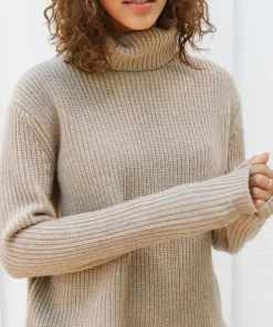 Jenni Kayne Cashmere Turtleneck Undyed Stone Outlet