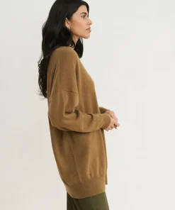Jenni Kayne Charlie V-Neck Sweater Amber Hot