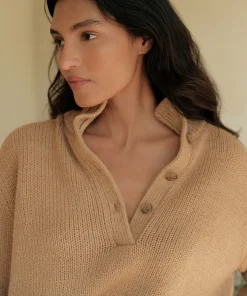 Jenni Kayne Chase Button Pullover Camel Outlet