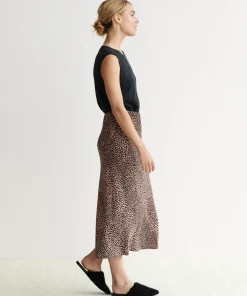 Jenni Kayne Cheetah Slip Skirt Clay Cheetah Clearance