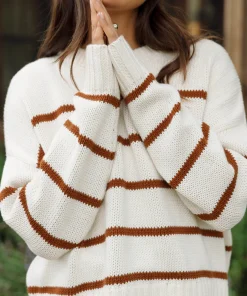 Jenni Kayne Chloe Crewneck Copper Stripe Discount