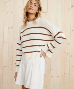 Jenni Kayne Chloe Crewneck Copper Stripe Discount
