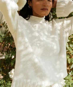 Jenni Kayne Classic Mockneck Pullover Bone Hot