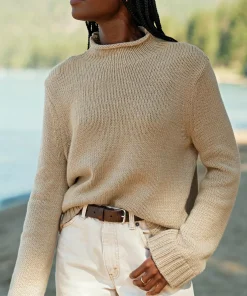 Jenni Kayne Classic Mockneck Pullover Khaki Discount