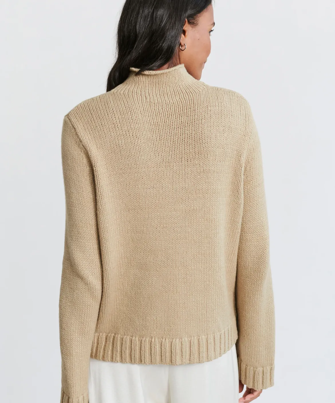 Jenni Kayne Classic Mockneck Pullover Khaki Discount
