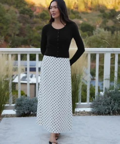 Jenni Kayne Cleo Slip Skirt Ivory Dot New